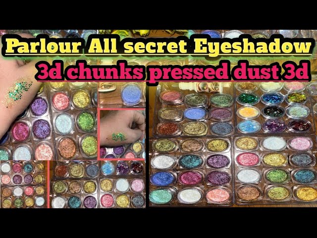 Parlour All Secret Eyeshadow|3d chunks|3d pressed glitter|3d dust eyeshadow|ZEHRA collection