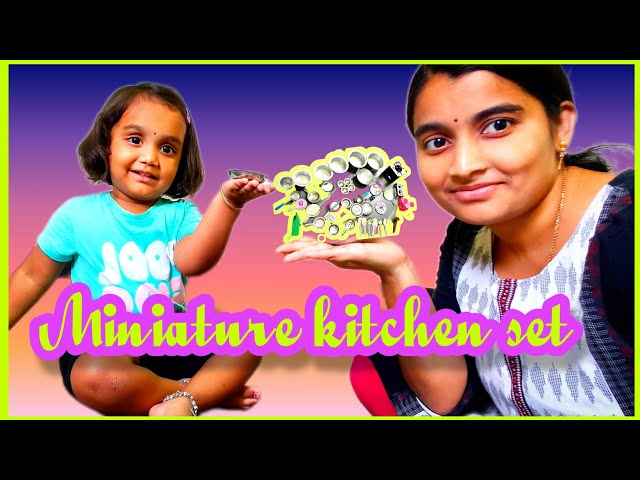 Unboxing మినియేచర్ కిచెన్ సెట్//miniature kitchen set for cooking//baby dollkitchenset//Anoo's world