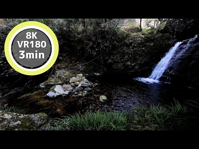 3 Min Meditation Waterfall where no one comes VR180 8K Binaural ASMR