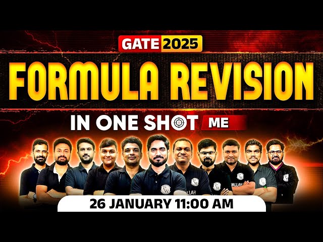 Target GATE 2025 Formula Revision in One Shot | GATE 2025 Mechanical Engineering