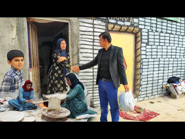 Baking 🫓 Local Bread With The Help Of The Children And Nomadic Housework