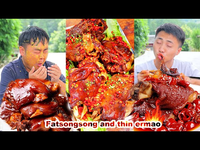 mukbang | Songsong and Ermao got into a big fight over a lamb leg | Chinese food