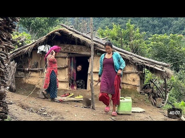 Nepali Very relaxing nepali mountain village life || primitive rural village || nepali village life.