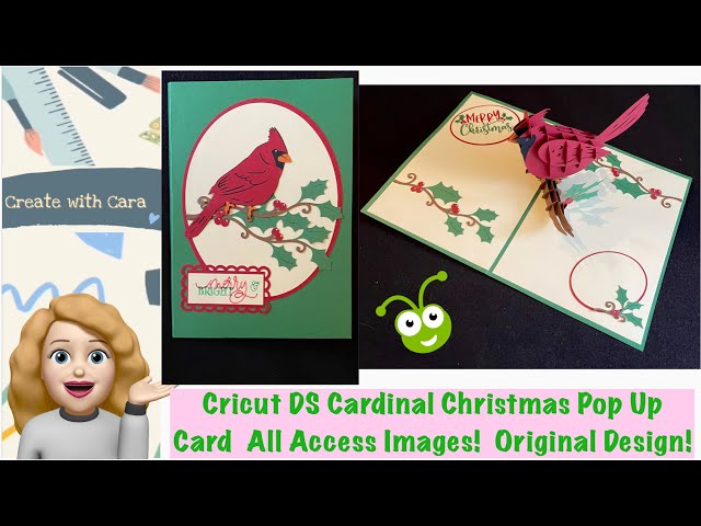 Cricut Cardinal Pop Up Card Redesigned for Christmas! All Access Images, No Downloading!