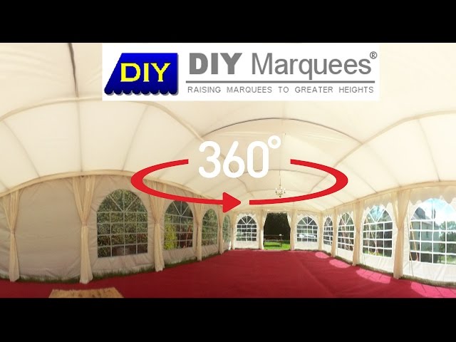 How To Put Up Curtains In a DIY Marquee - (360 degree video)