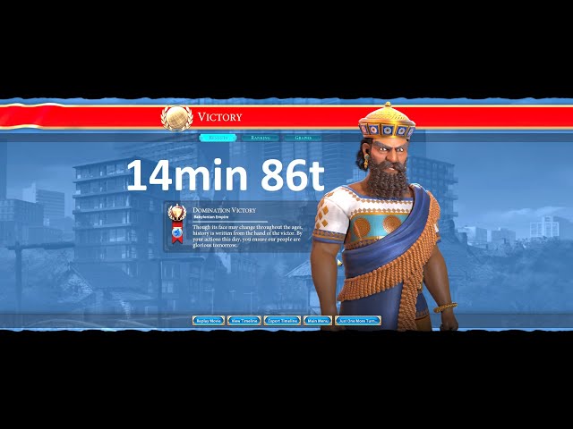 [Civ 6 Deity Duel Speedrun] Babylon's Renaissance in 2200BC 14min 86t