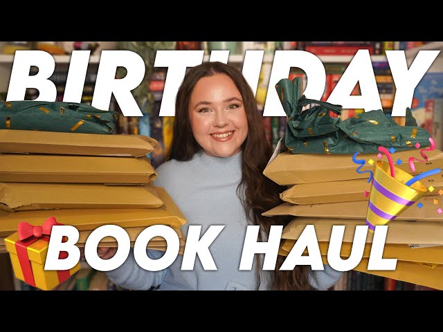 unbox my HUGE birthday book haul with me!🎁🎉