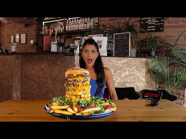 HOLEE COW BURGER CHALLENGE NO ONE HAS FINISHED! | @LeahShutkever