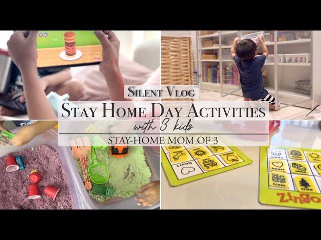 Stay Home Day Activities with 3 Kids |Stay-Home Mom of 3|Pre-holiday home learning|Whole Day Routine