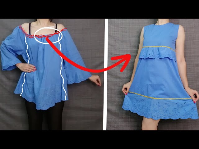 Amazing Sewing Trick , How to Downsize and Transform a Blouse to fit you !