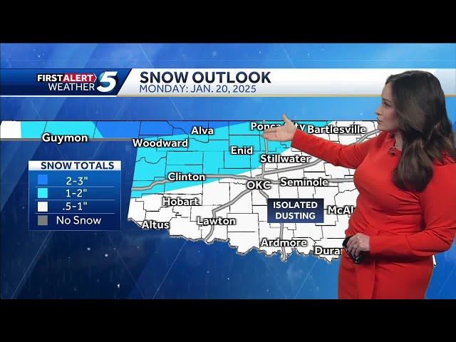 TIMELINE: Bitter cold temperatures and chance of snow for much of Oklahoma