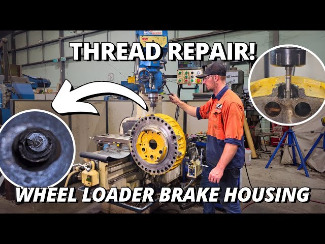 Damaged Thread Repair on a 992G Wheel Loader Brake Housing 🛠| Milling & Machining