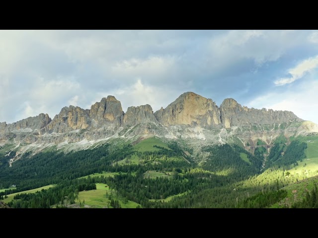 Aerial shot of mountain landscape at autumn time, sexten dolomites in italy FREE STOCK VIDEO