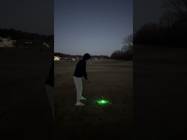 First Shot of the Year! 🌟 Hitting a Light-Up Ball at Night ⛳️ #golf #shorts #shortvideo #short