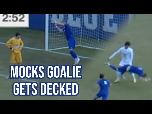 Duke soccer player mocks goalie and gets decked, a breakdown