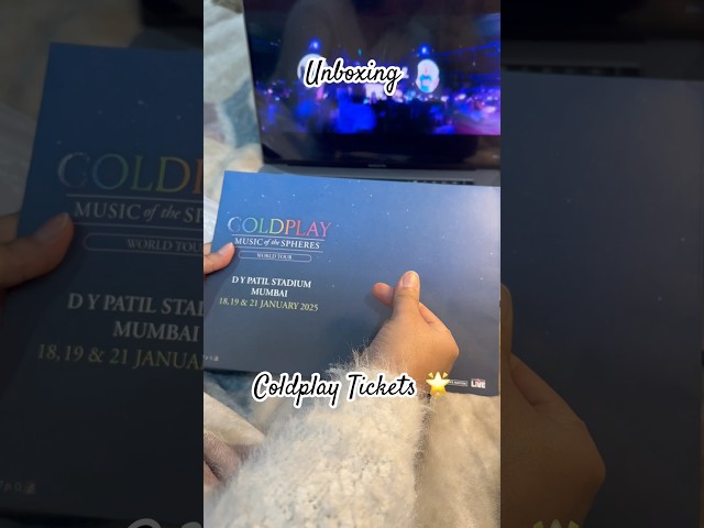 Dreams unlocked 🎟️✨ Unboxing Coldplay tickets 🌈🎶 #Coldplay #ConcertVibes #UnboxingMagic