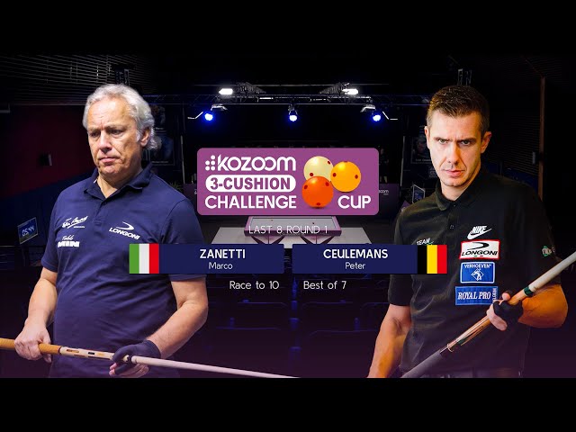 3-Cushion Kozoom Challenge Cup 2022 - Last 8 - Marco Zanetti vs Peter Ceulemans