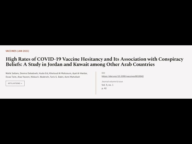 High Rates of COVID-19 Vaccine Hesitancy and Its Association with Conspiracy Beliefs:... | RTCL.TV