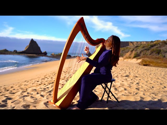 1 Hour of Peaceful Ocean Harp Music | Sarah Bhalla