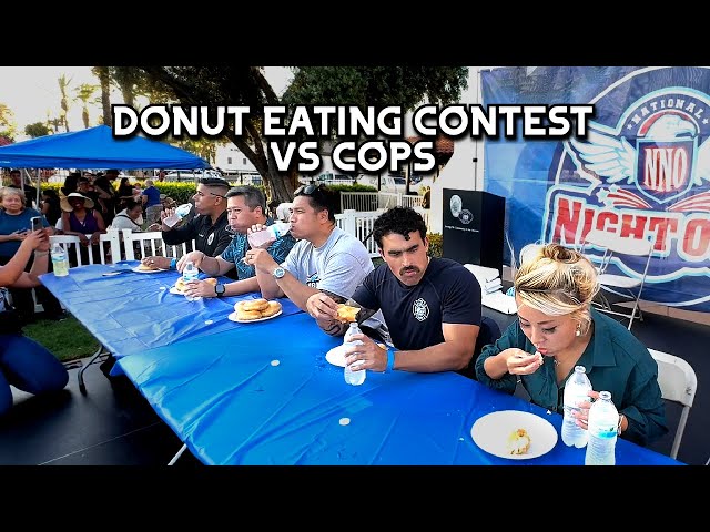 DONUT EATING CONTEST VS COPS - San Gabriel Police Department #RainaisCrazy