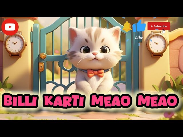 Meow Meow Billi Karti🐈 | Kids Poems In Hindi | kids rhymes & Balgeet | म्याऊँ म्याऊँ | Super Kids