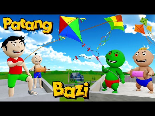 Bittu Sittu Ki Patang Bazi Competition | Patang Wala Cartoon | Kite Flying Competition