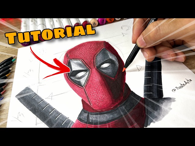 How to draw DEADPOOL EASY and Step by Step (REALISTIC)