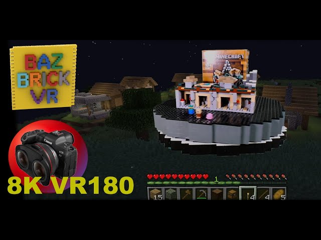 8K VR180 Lego Review 21105 Minecraft Micro World The Village 3D BazBrickVR S01E32 (Travel/Lego/ASMR)