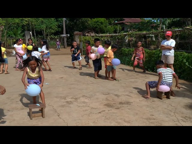 "Sit and Pop the Balloon Game" Larong Pinoy/Filipino Parlor Game