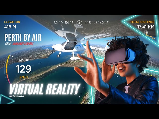 Electric Aircraft Virtual Reality flying Experience over Perth, Western Australia 360 video