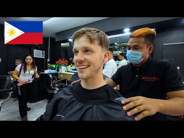 $2.50 HAIRCUT & Head Massage in the Philippines 🇵🇭 (Worth it?)