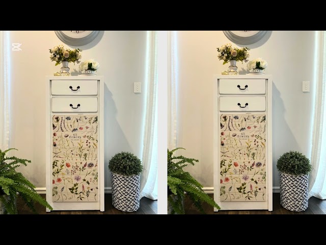 How a boring sad looking cabinet was transformed into a charming cottage style cabinet