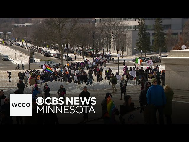 More than 1,000 people joined a rally in St. Paul to protest President Trump