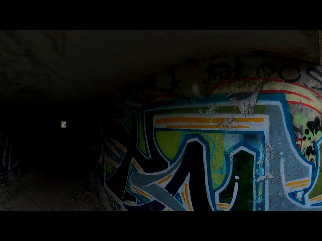 (360) Walking through a tunnel under Duval in Austin, TX