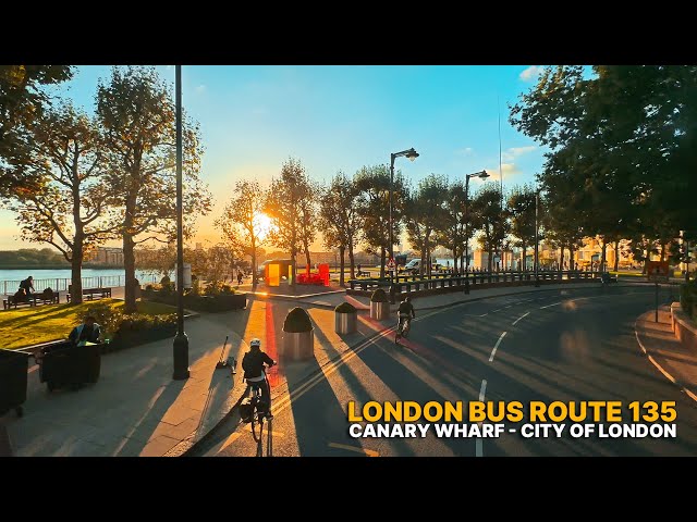 London Bus Ride: Explore Route 135 from Crossharbour to Old St through financial hub, Canary Wharf