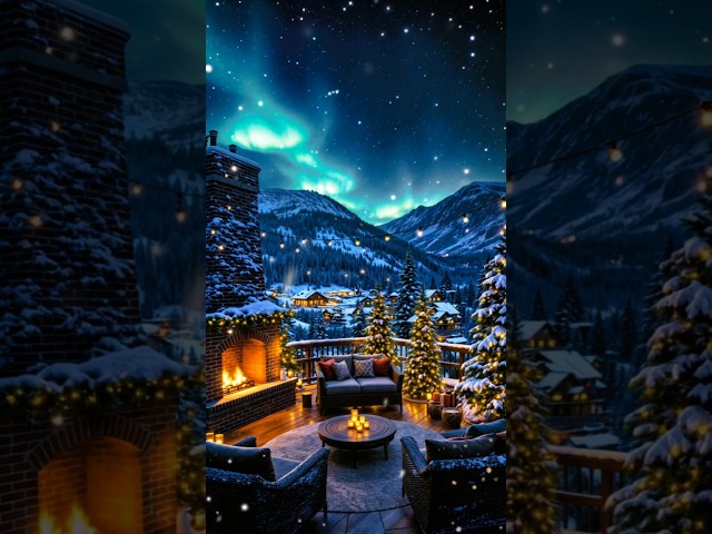 Relaxing Christmas Music 🎄 Chill Ambient with Cozy Fireplace Crackling Sounds ❄️