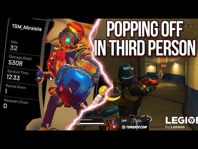 POPPING OFF IN THE NEW THIRD PERSON MODE IN APEX LEGENDS!!! | Albralelie