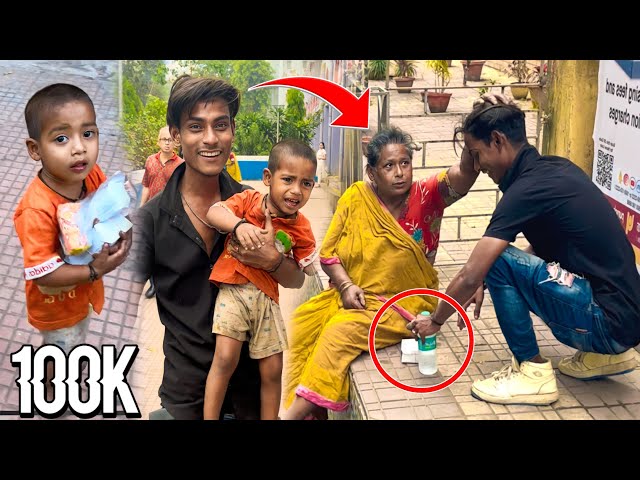 GIVING FOOD TO POOR PEOPLE || Helping Video In India || Epic Reaction || Team Oscar Prank