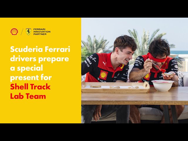 Watch Charles Leclerc & Carlos Sainz Prepare Gingerbreads for the Shell Track Lab Team