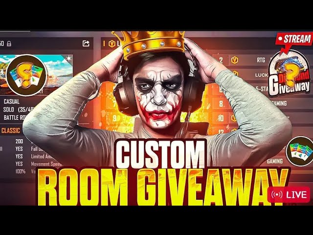 FREE FIRE LIVE CUSTOM ROOM GIVEAWAY | FF LIVE TEAM CODE GIVEAWAY | FF LIVE STREAM TODAY