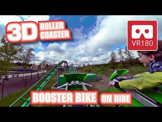 VR Roller Coaster VR180 3D Experience - Booster Bike onride POV @Toverland Achterbahn Montaña Rusa