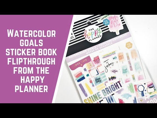 Watercolor Goals Sticker Book Flipthrough