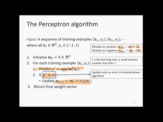 Lecture 9: Perceptron (continued)