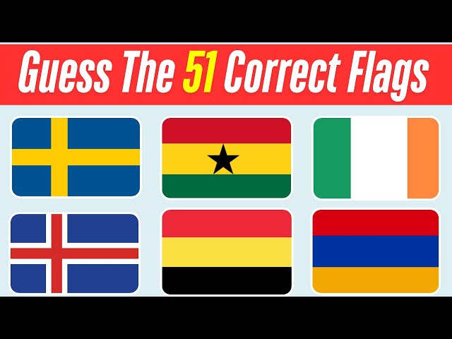 Guess The Flag Quiz 🚩 | 51 Countries Flag Quiz #countries #flags #guess #quiz #youtubevideo #viral