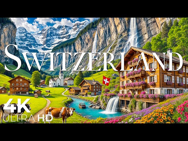 SWITZERLAND • 4K Relaxation Film: Winter to Spring • Relaxing Music - Nature 4k Video UltraHD