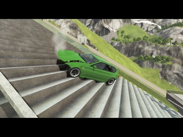 Cars vs Stairs Jumps Down #66 | BeamNG drive