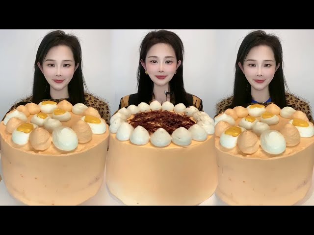 Asmr🍰Eating Yellow Cheese Cream🍰 (Soft And Waxy Sound) 크림丨먹방丨Mukbang丨Satisfying丨Eatings