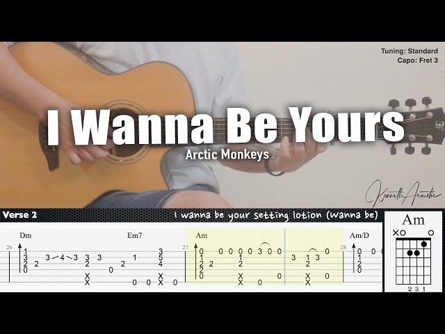 I Wanna Be Yours - Arctic Monkeys | Fingerstyle Guitar | TAB + Chords