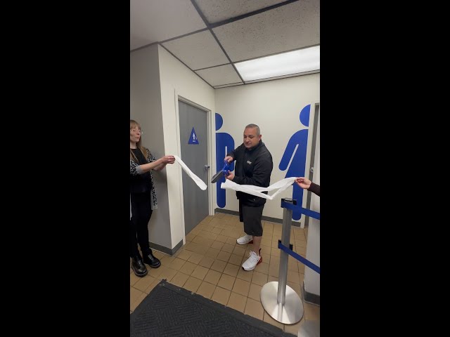 A special toilet paper cutting ceremony for our new restrooms!