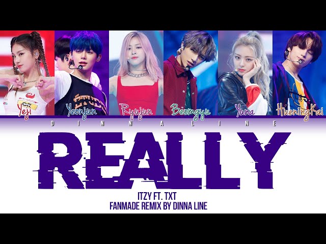 ITZY - 'REALLY' FT. TXT (Color Lyrics Eng/Rom/Han)